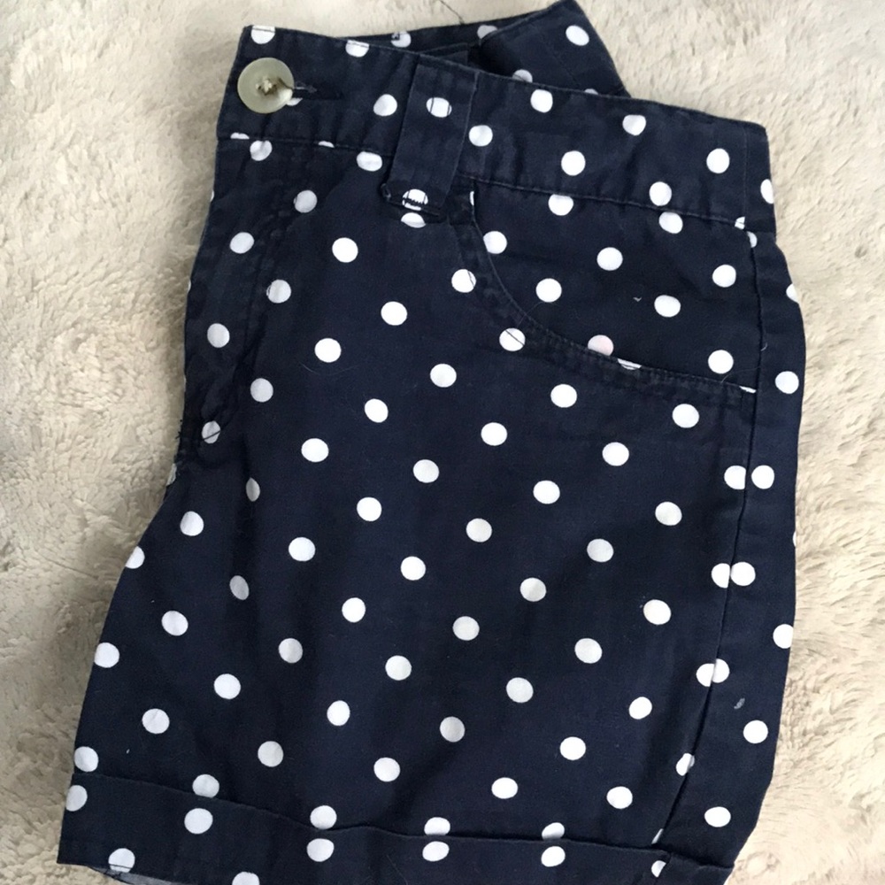 Navy Polka Dot Shorts size 10/12 by CHEROKEE